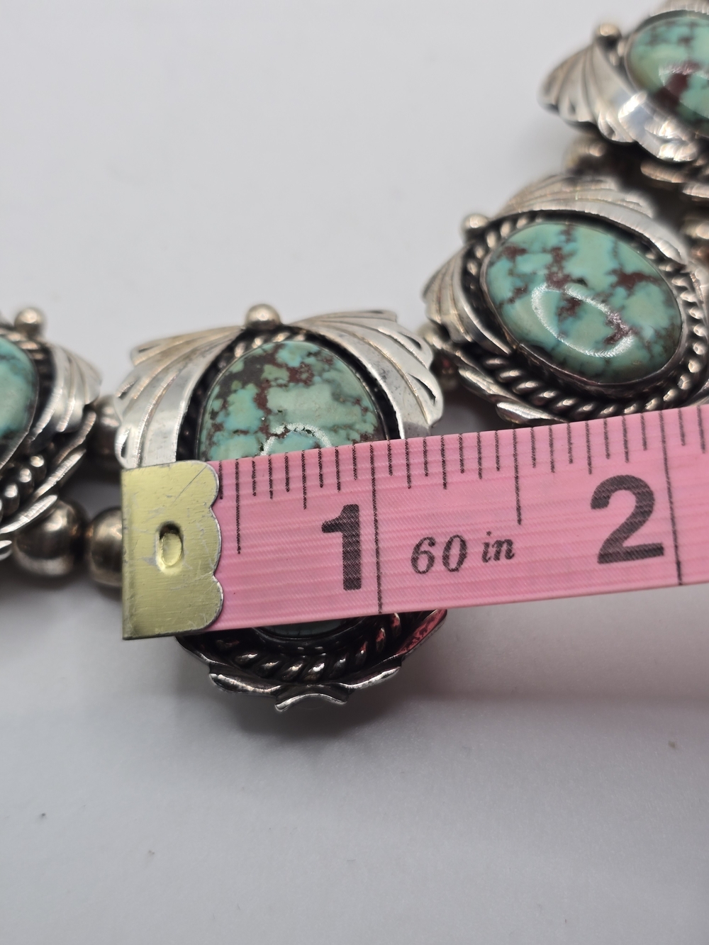 Vintage R. Williams Navajo Sterling Silver Turquoise Stone Parure - Picture 8 of 16